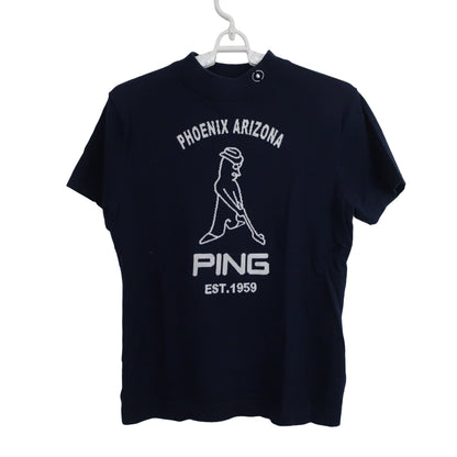 PING(ピン) 半袖モックネックシャツ ネイビー レディース M 622-2175301 A