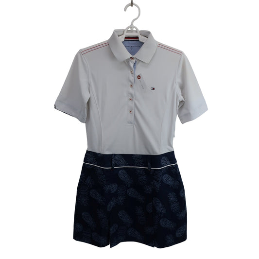 TOMMY HILFIGER GOLF(トミーヒルフィガーゴルフ) ワンピース 白ネイビー レディース S B
