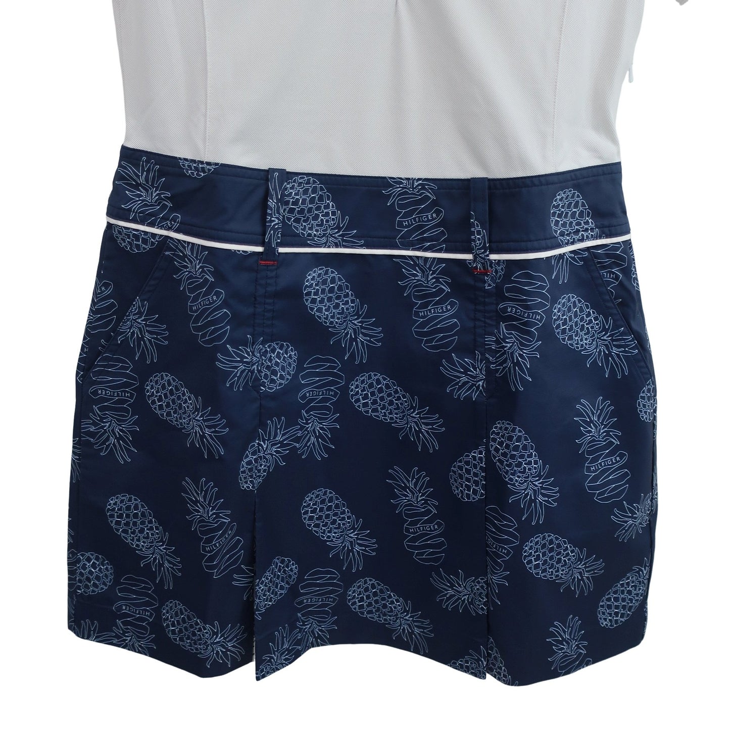 TOMMY HILFIGER GOLF(トミーヒルフィガーゴルフ) ワンピース 白ネイビー レディース S B