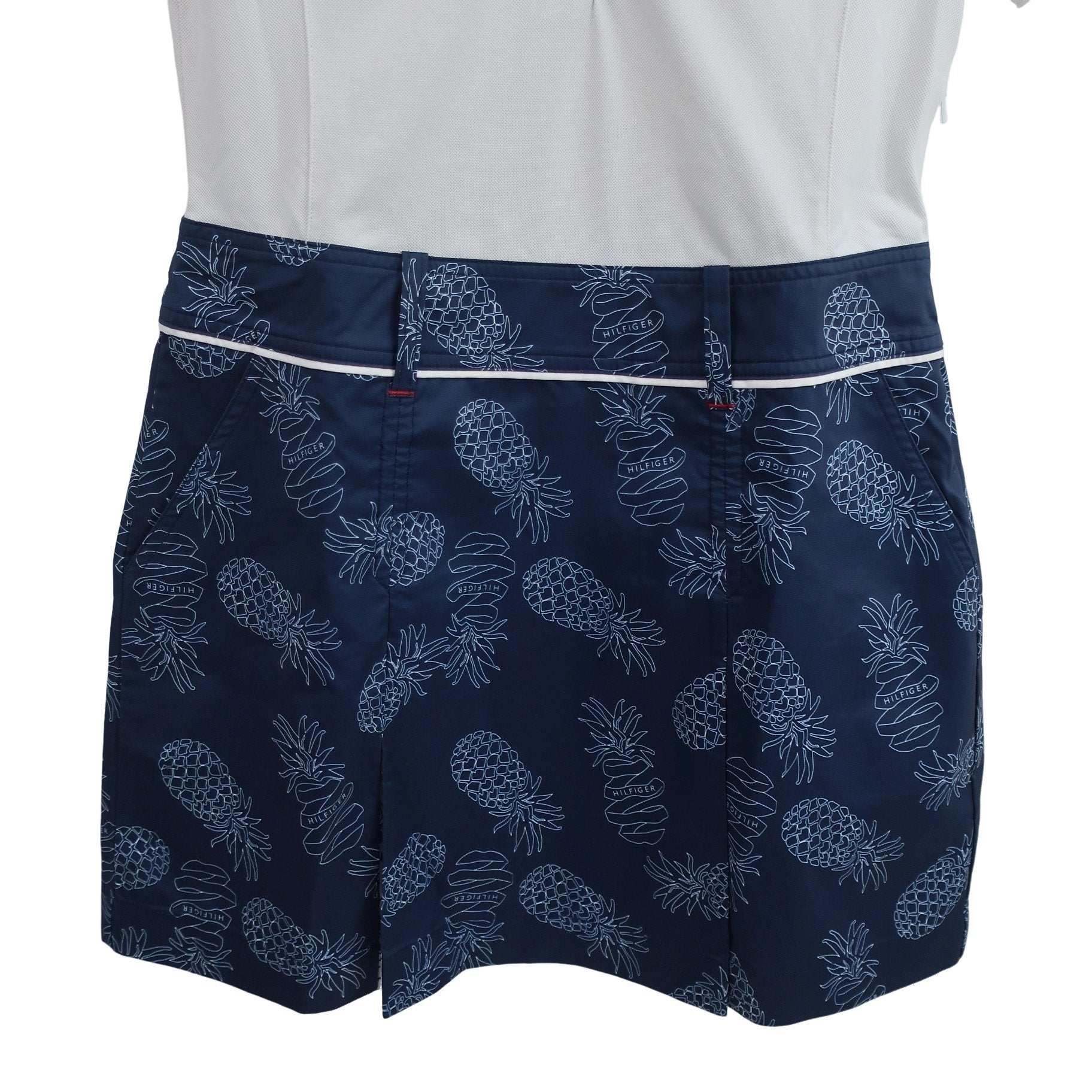 TOMMY HILFIGER GOLF(トミーヒルフィガーゴルフ) ワンピース 白ネイビー レディース S B