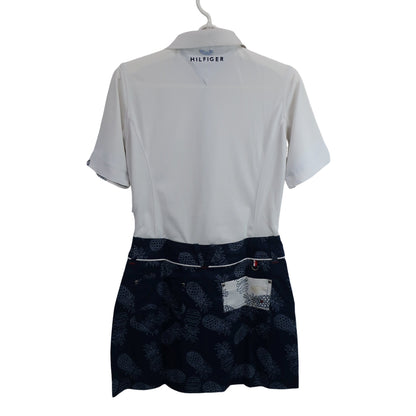 TOMMY HILFIGER GOLF(トミーヒルフィガーゴルフ) ワンピース 白ネイビー レディース S B