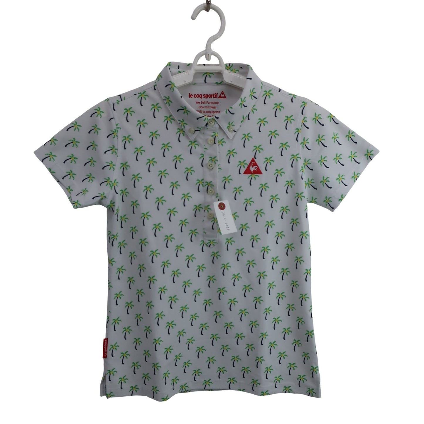 le coq sportif(ルコックスポルティフ) ポロシャツ 白ヤシの木柄 レディース M A