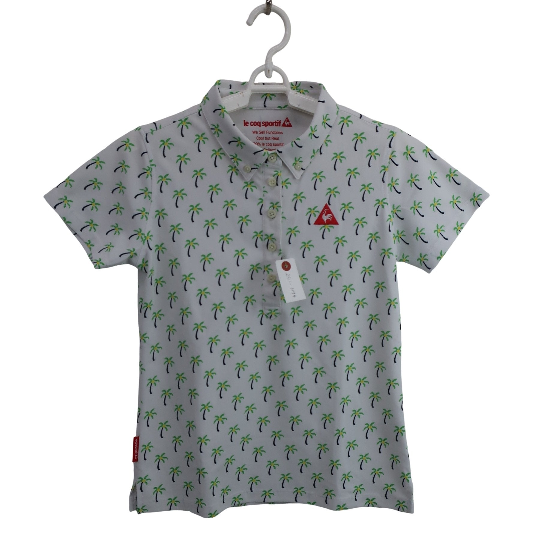 le coq sportif(ルコックスポルティフ) ポロシャツ 白ヤシの木柄 レディース M A