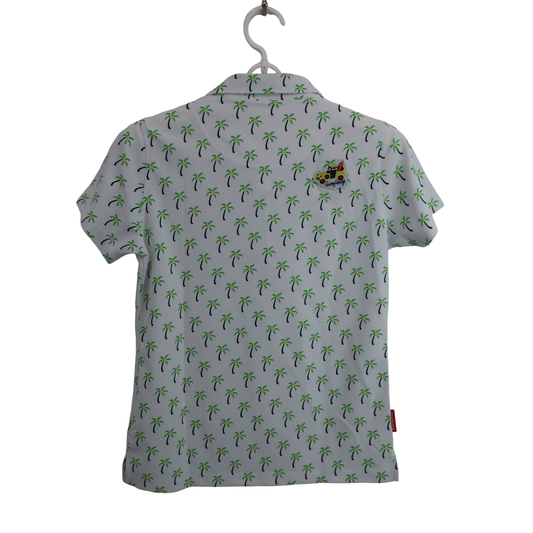 le coq sportif(ルコックスポルティフ) ポロシャツ 白ヤシの木柄 レディース M A