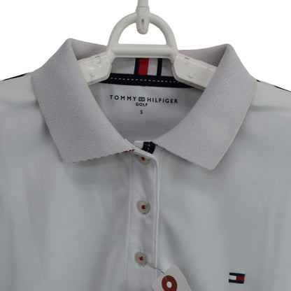 TOMMY HILFIGER GOLF(トミーヒルフィガーゴルフ) ノースリーブポロシャツ 白ネイビー レディース S A
