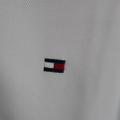 TOMMY HILFIGER GOLF(トミーヒルフィガーゴルフ) ノースリーブポロシャツ 白ネイビー レディース S A