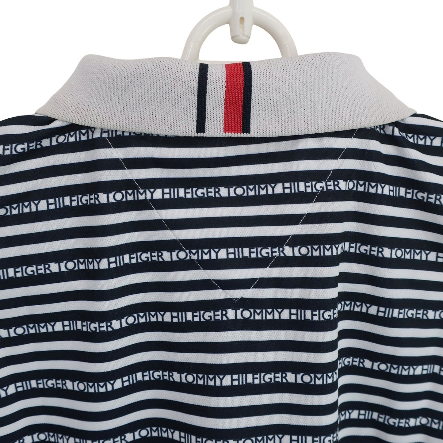 TOMMY HILFIGER GOLF(トミーヒルフィガーゴルフ) ノースリーブポロシャツ 白ネイビー レディース S A