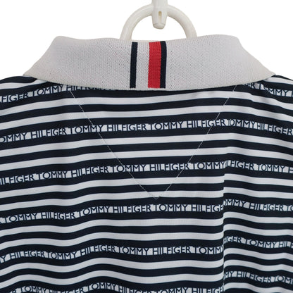TOMMY HILFIGER GOLF(トミーヒルフィガーゴルフ) ノースリーブポロシャツ 白ネイビー レディース S A