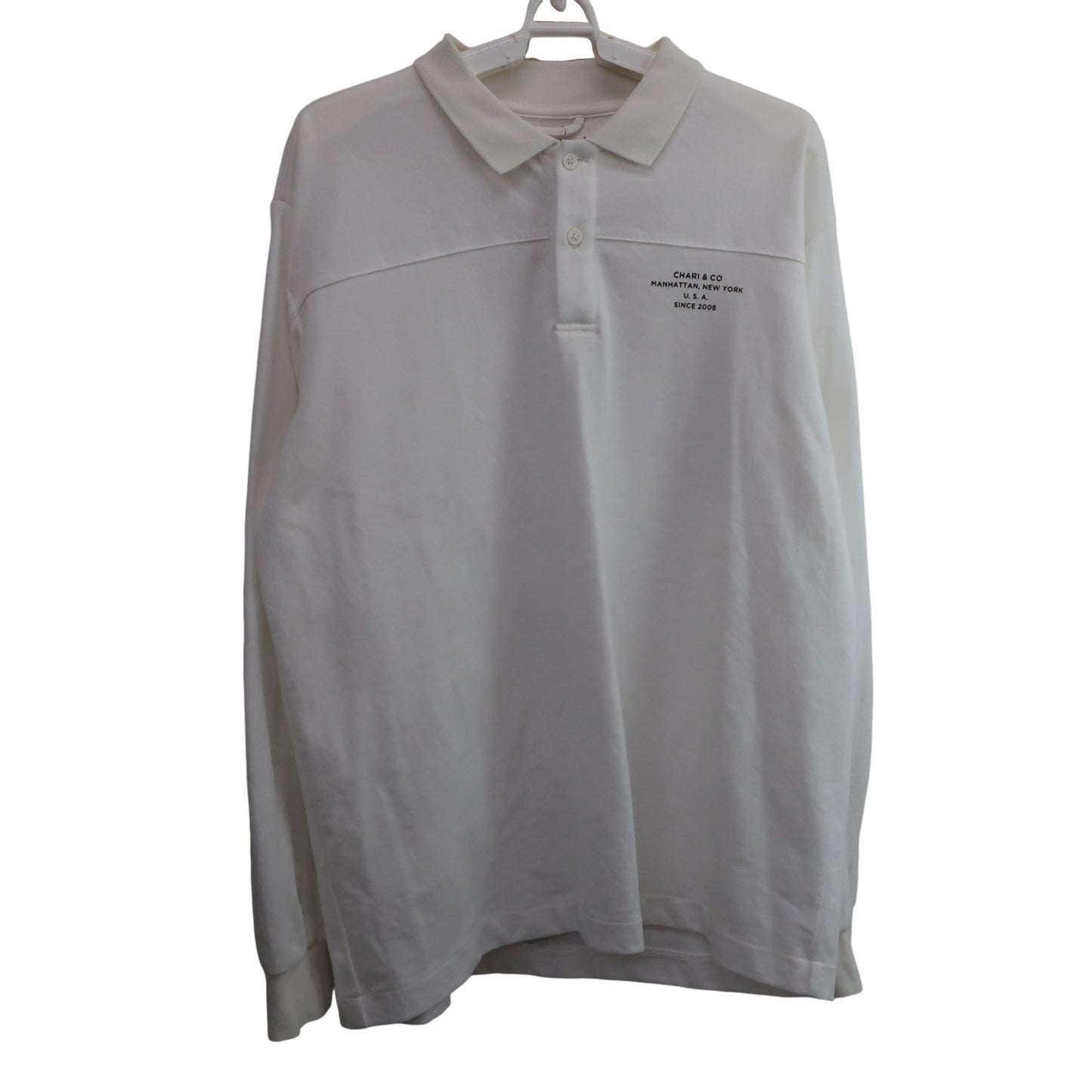 CHARI&CO 長袖ポロシャツ 白 メンズ L A