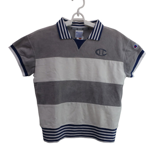 Champion(チャンピオン) ポロシャツ 白グレー レディース SMALL A