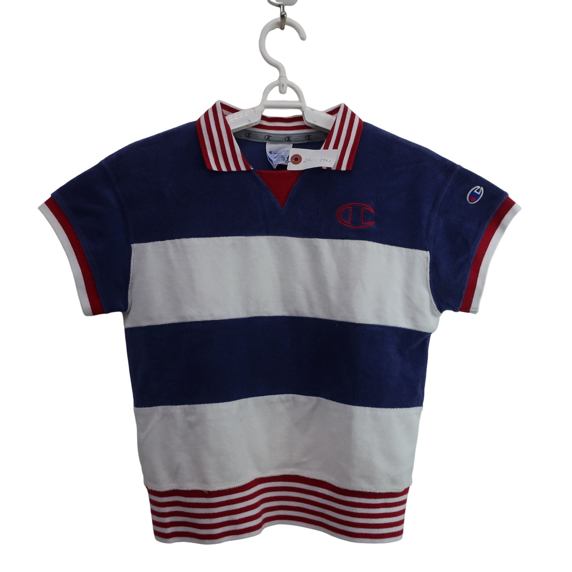 Champion(チャンピオン) ポロシャツ 青白 レディース SMALL A