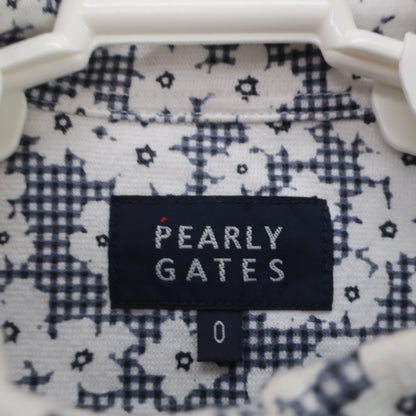PEARLY GATES(パーリーゲイツ) 長袖ポロシャツ 白ネイビー花柄 レディース 0 055-1161204 A