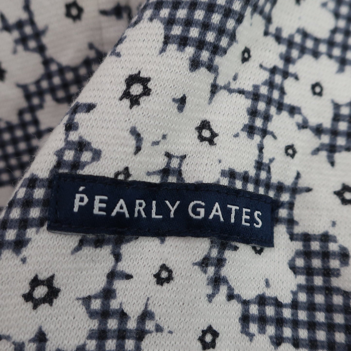 PEARLY GATES(パーリーゲイツ) 長袖ポロシャツ 白ネイビー花柄 レディース 0 055-1161204 A