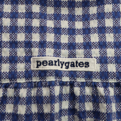 PEARLY GATES(パーリーゲイツ) ノースリーブフリルポロシャツ 青白チェック レディース 0 055-9160526 A