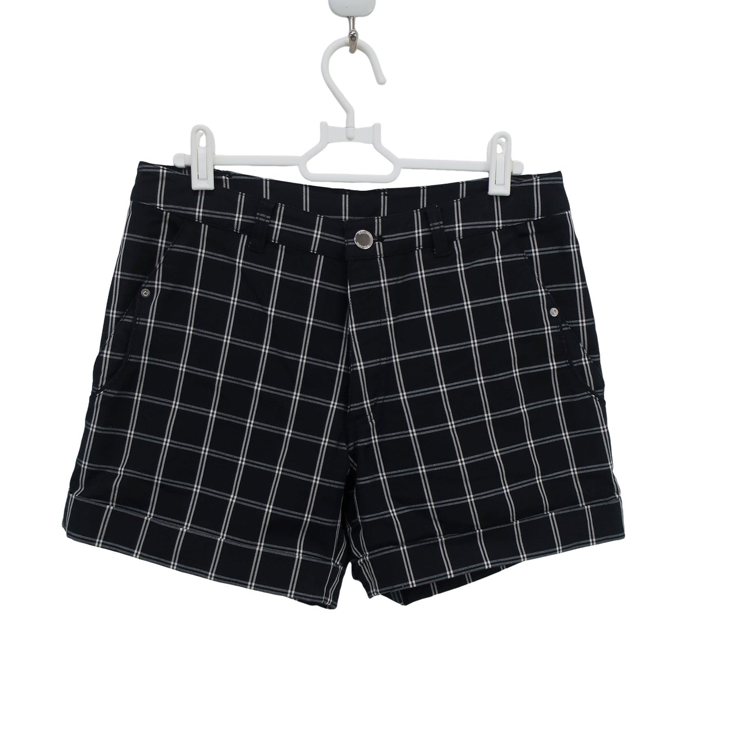 clunk(クランク) ハーフパンツ 黒チェック レディース M B