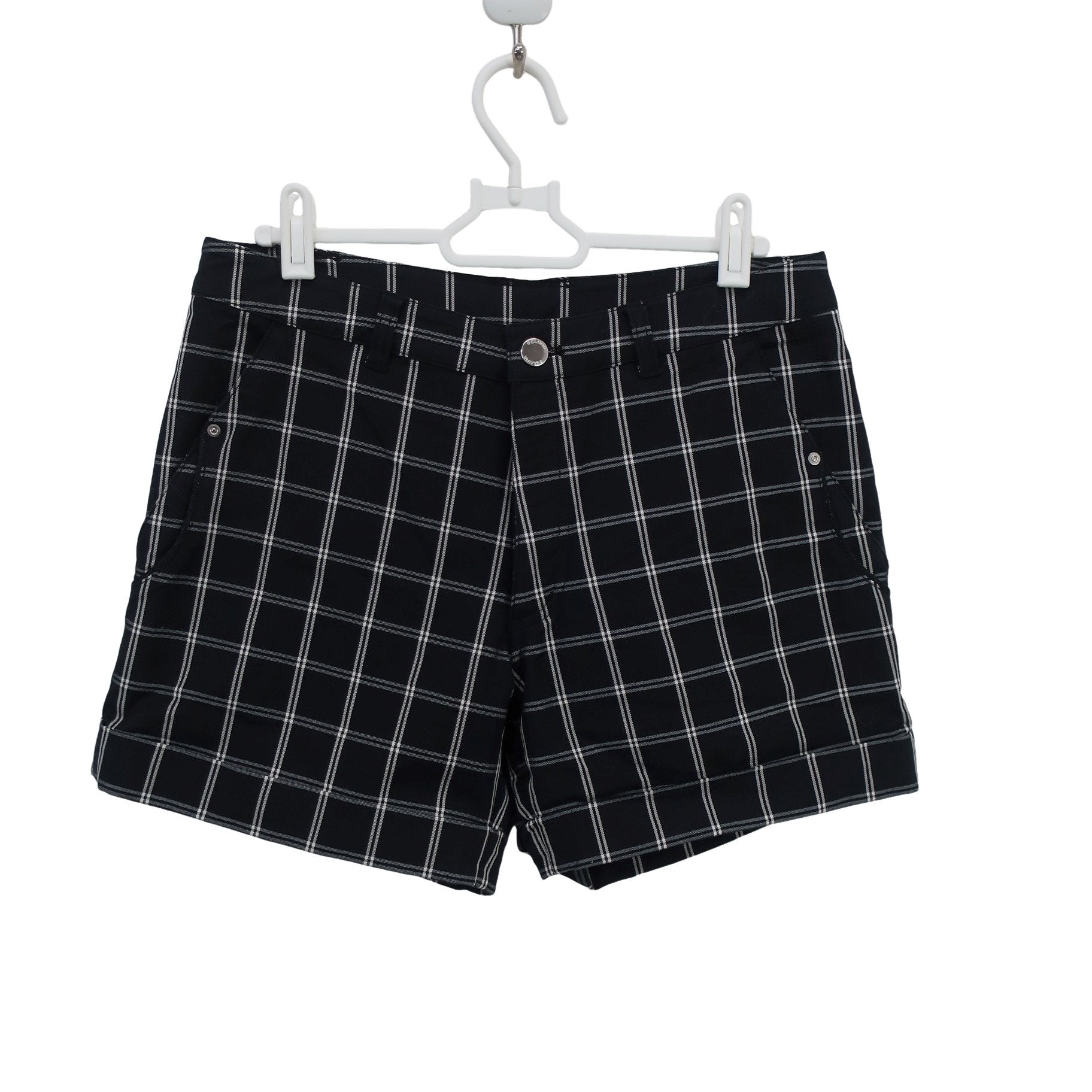 clunk(クランク) ハーフパンツ 黒チェック レディース M B