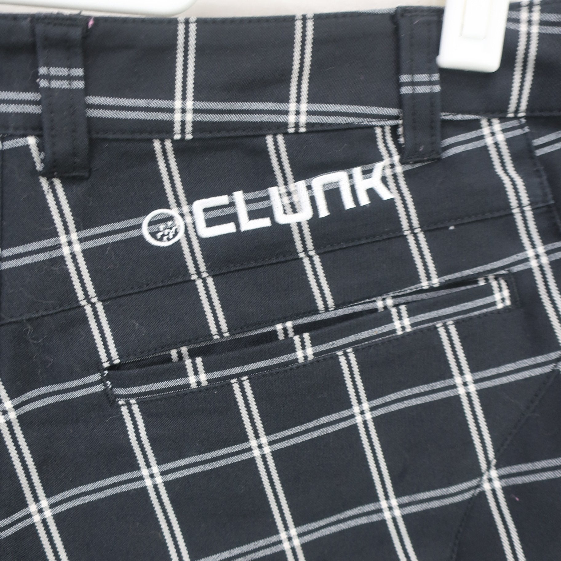 clunk(クランク) ハーフパンツ 黒チェック レディース M B