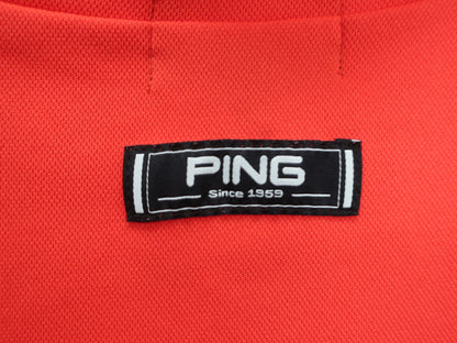 PING(ピン) 半袖モックネックシャツ 赤 メンズ LL A