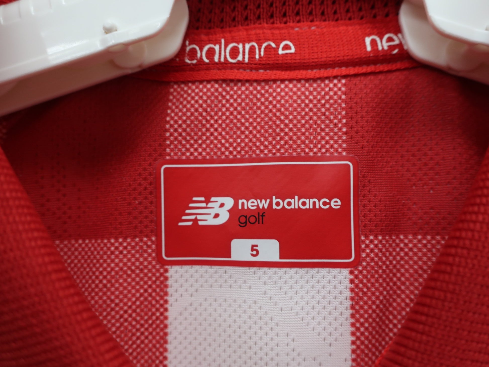 New Balance golf(ニューバランスゴルフ) ポロシャツ 赤白チェック メンズ 5 012-9160010 A
