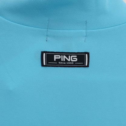 PING(ピン) 半袖モックネックシャツ 水色 メンズ LL A