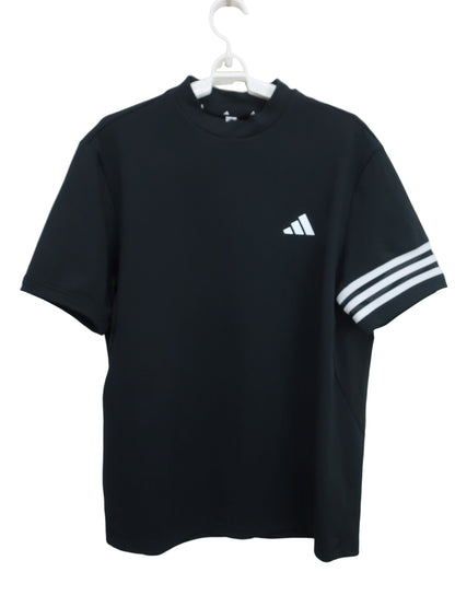 adidas(アディダス) 半袖モックネックシャツ 黒 メンズ XL A