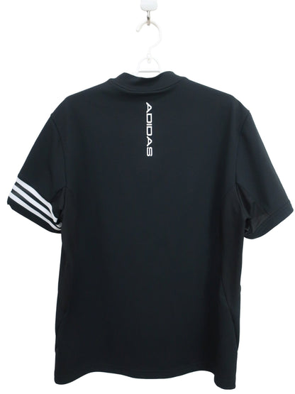 adidas(アディダス) 半袖モックネックシャツ 黒 メンズ XL A