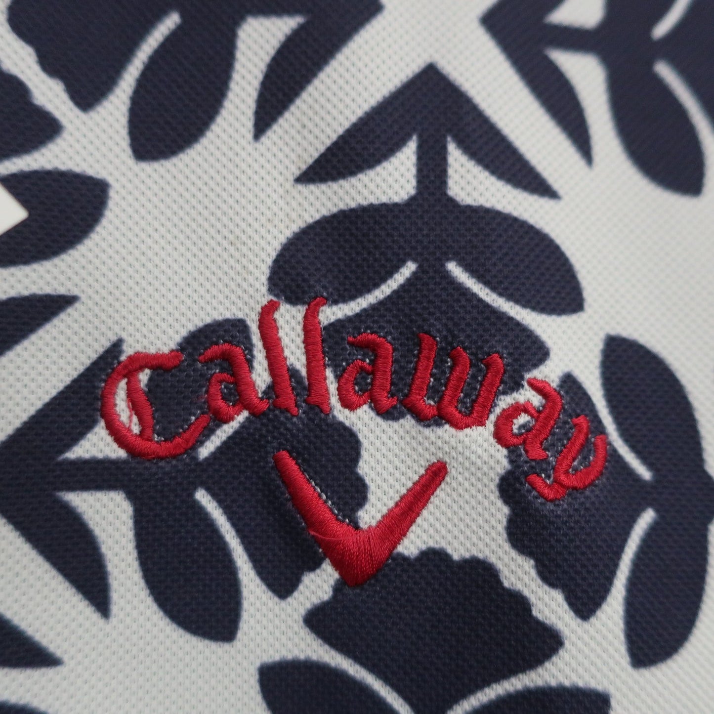 Callaway(キャロウェイ) ポロシャツ 白ネイビー総柄 メンズ LL 241-8157500 A