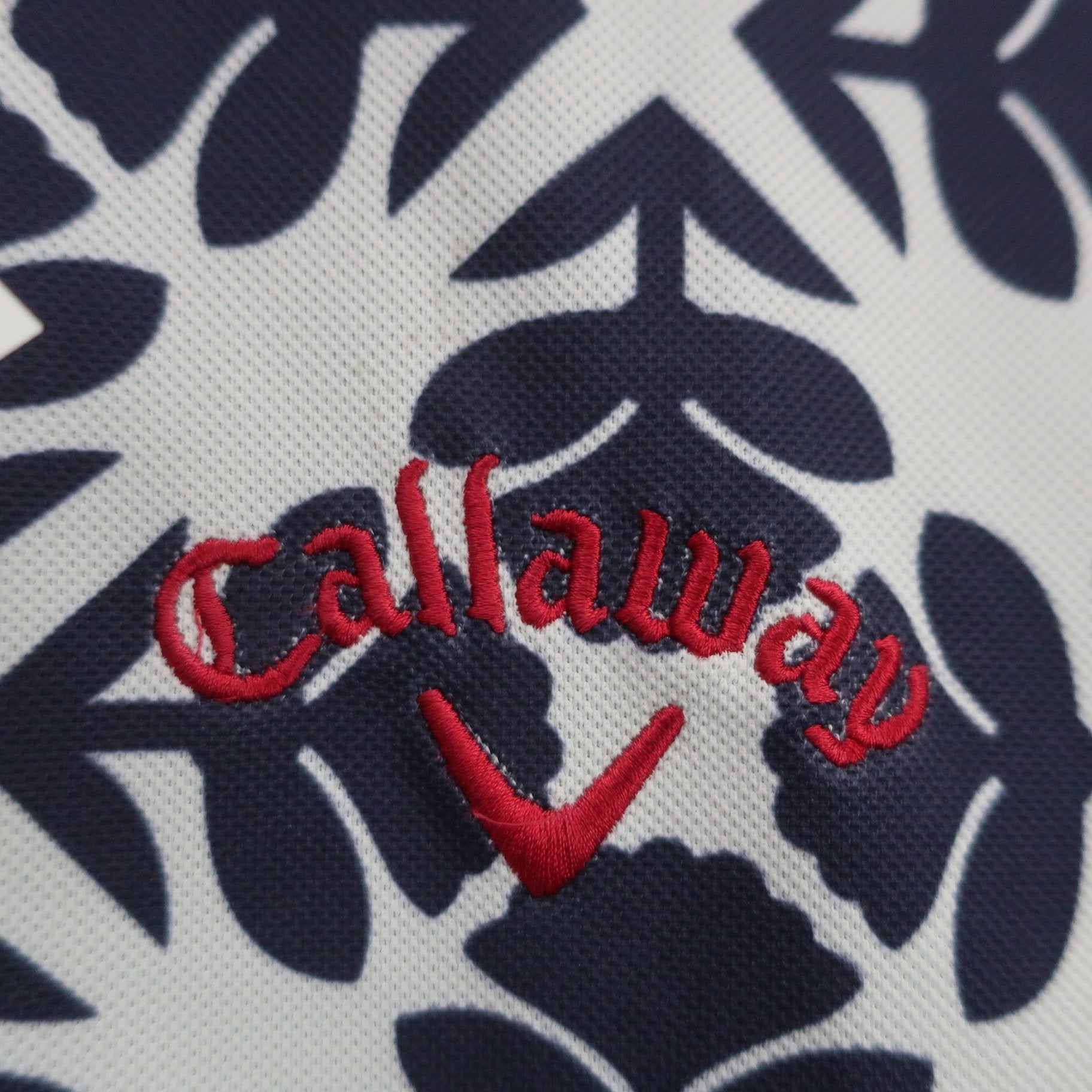 Callaway(キャロウェイ) ポロシャツ 白ネイビー総柄 メンズ LL 241-8157500 A