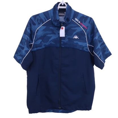 Kappa(カッパ) 半袖フルジップシャツ ネイビーカモフラ柄 メンズ L A
