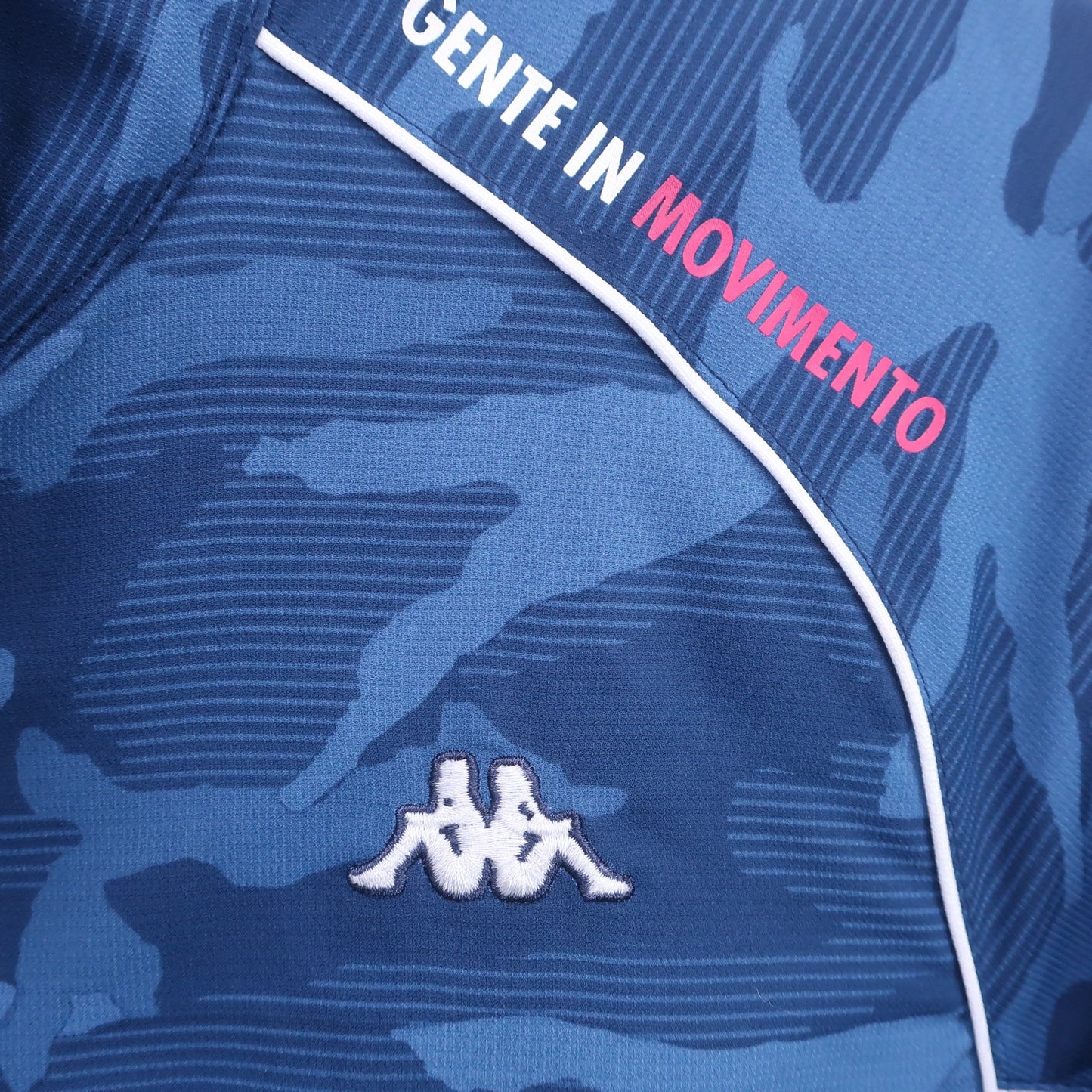 Kappa(カッパ) 半袖フルジップシャツ ネイビーカモフラ柄 メンズ L A