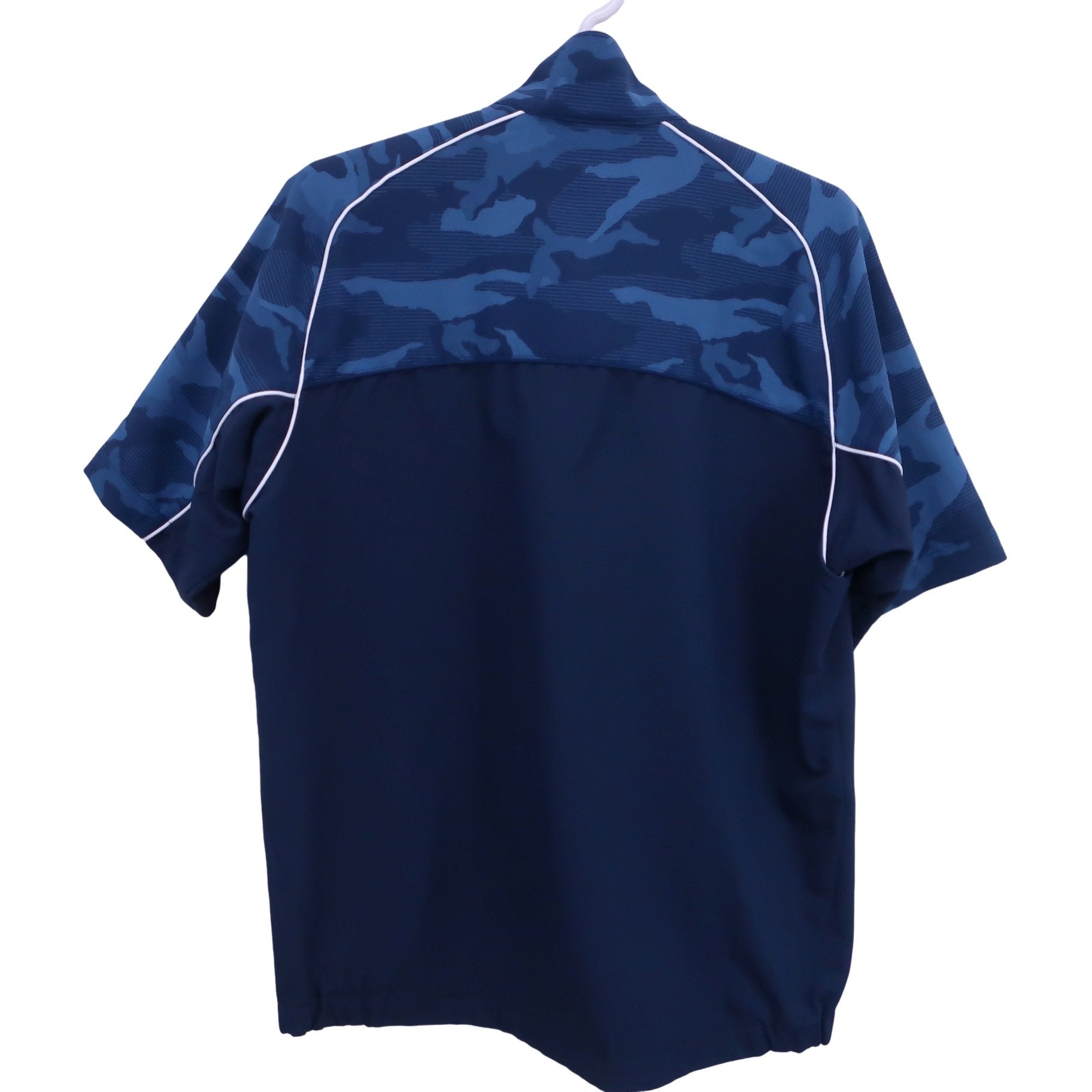 Kappa(カッパ) 半袖フルジップシャツ ネイビーカモフラ柄 メンズ L A