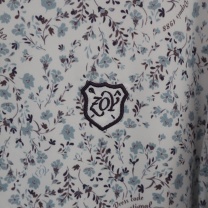 ZOY(ゾーイ) 長袖ポロシャツ 白花柄 メンズ 3 A