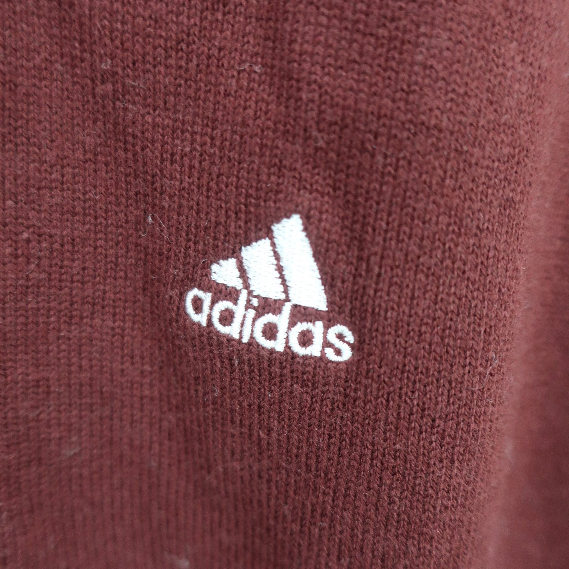 adidas(アディダス) 半袖ハーフジップニットシャツ ワインレッド レディース OT/XG B