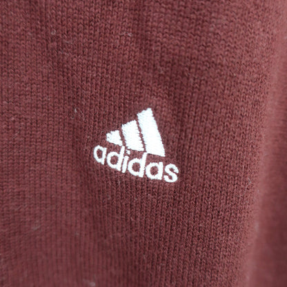adidas(アディダス) 半袖ハーフジップニットシャツ ワインレッド レディース OT/XG B