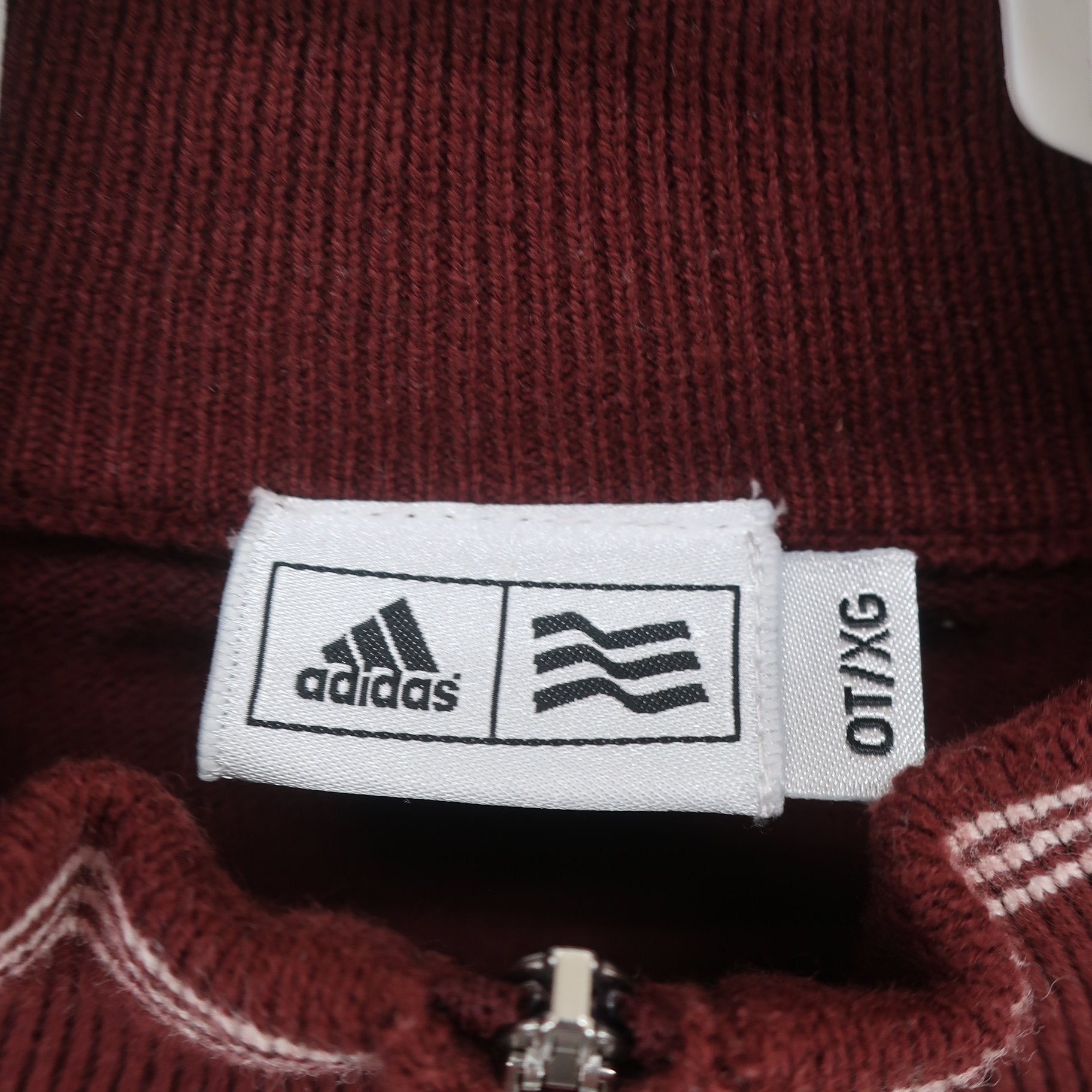 adidas(アディダス) 半袖ハーフジップニットシャツ ワインレッド レディース OT/XG B
