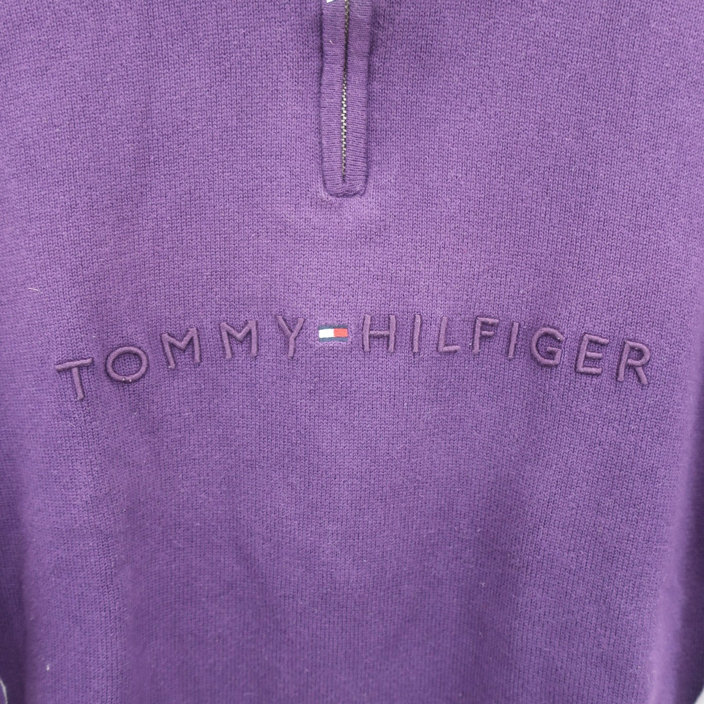 TOMMY HILFIGER(トミーヒルフィガー) ハーフジップニットシャツ パープル レディース XL B