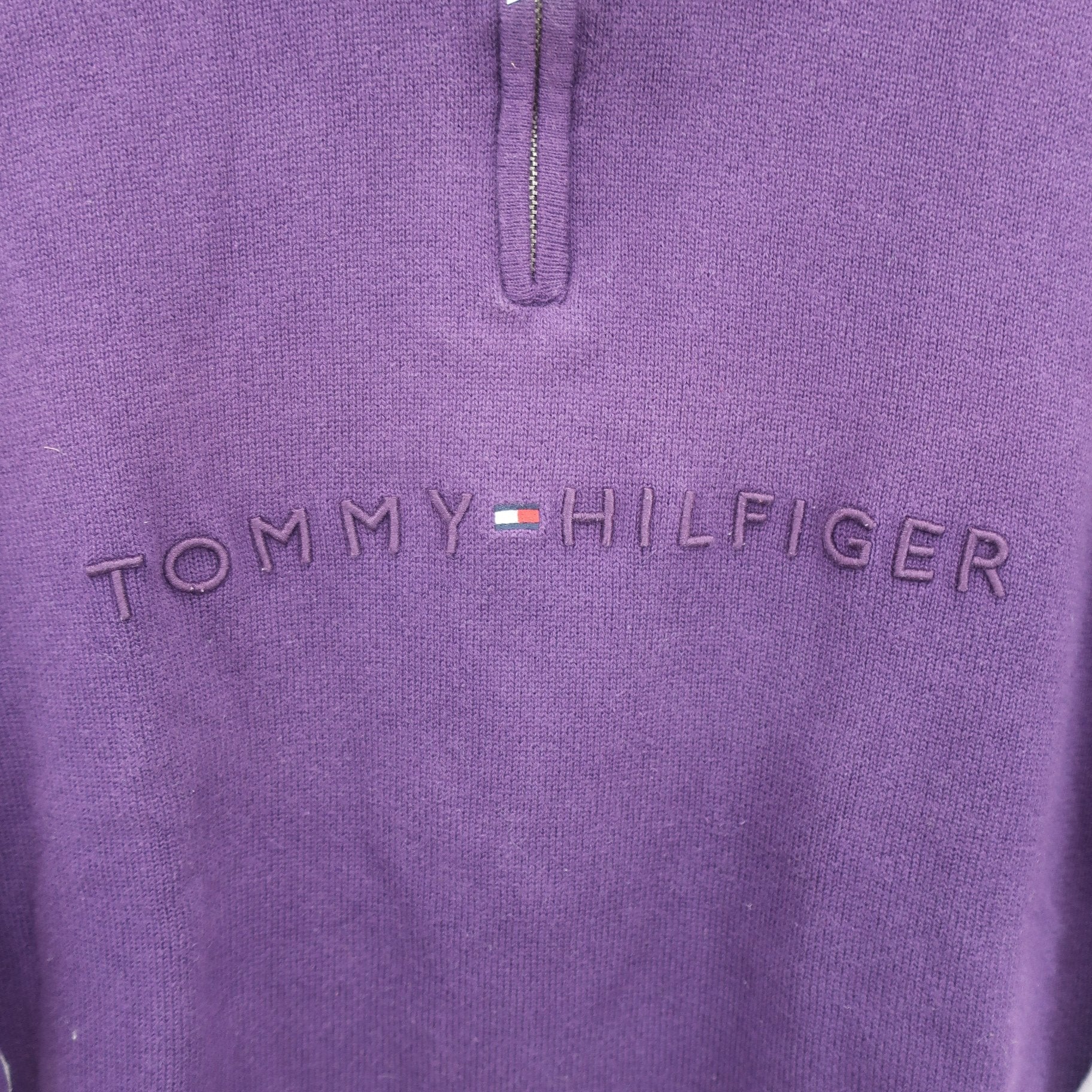 TOMMY HILFIGER(トミーヒルフィガー) ハーフジップニットシャツ パープル レディース XL B