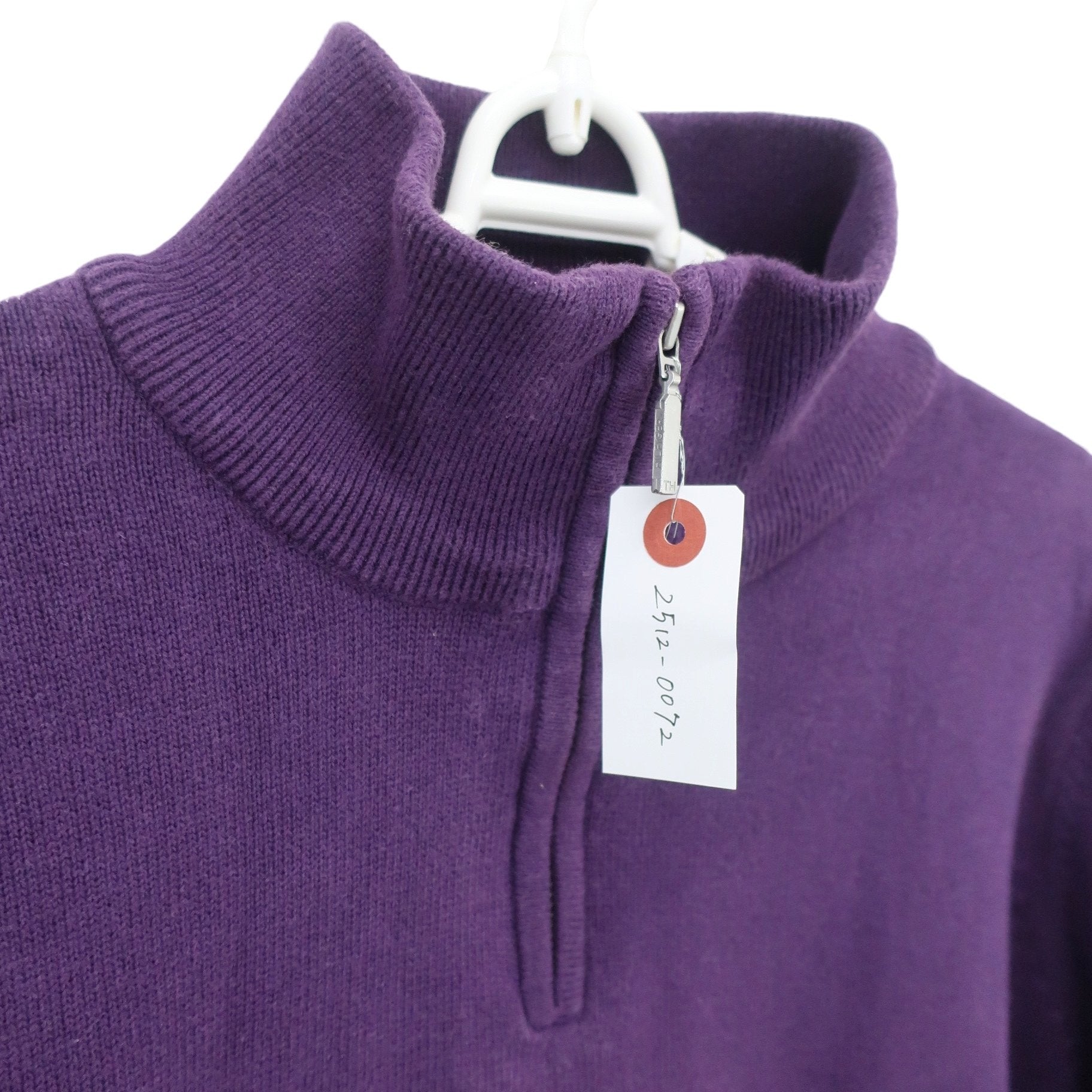 TOMMY HILFIGER(トミーヒルフィガー) ハーフジップニットシャツ パープル レディース XL B