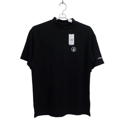 VOLCOM 半袖モックネックシャツ 黒 メンズ S N
