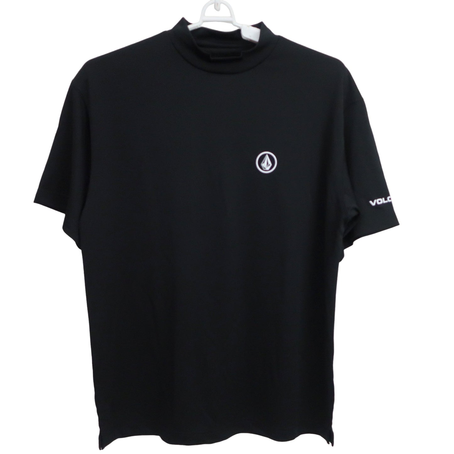 VOLCOM 半袖モックネックシャツ 黒 メンズ S N