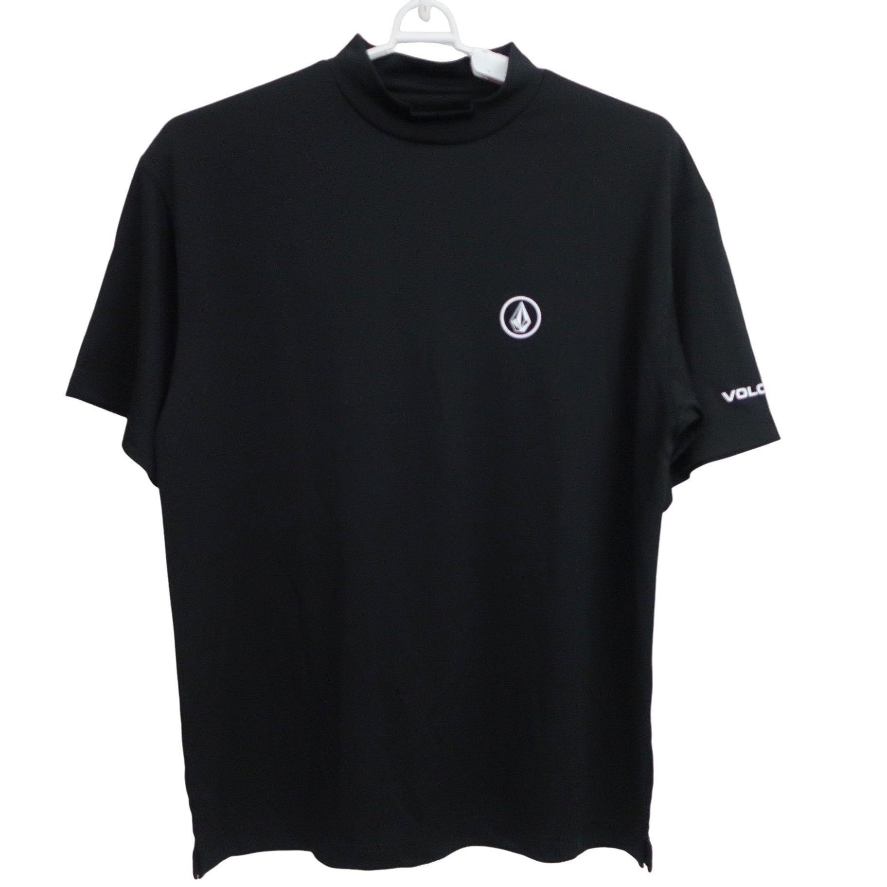 VOLCOM 半袖モックネックシャツ 黒 メンズ S N
