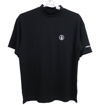 VOLCOM 半袖モックネックシャツ 黒 メンズ S N