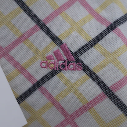 adidas(アディダス) ポロシャツ 白カラフルチェック レディース M A