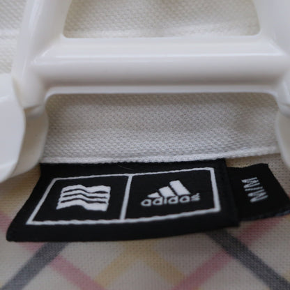 adidas(アディダス) ポロシャツ 白カラフルチェック レディース M A