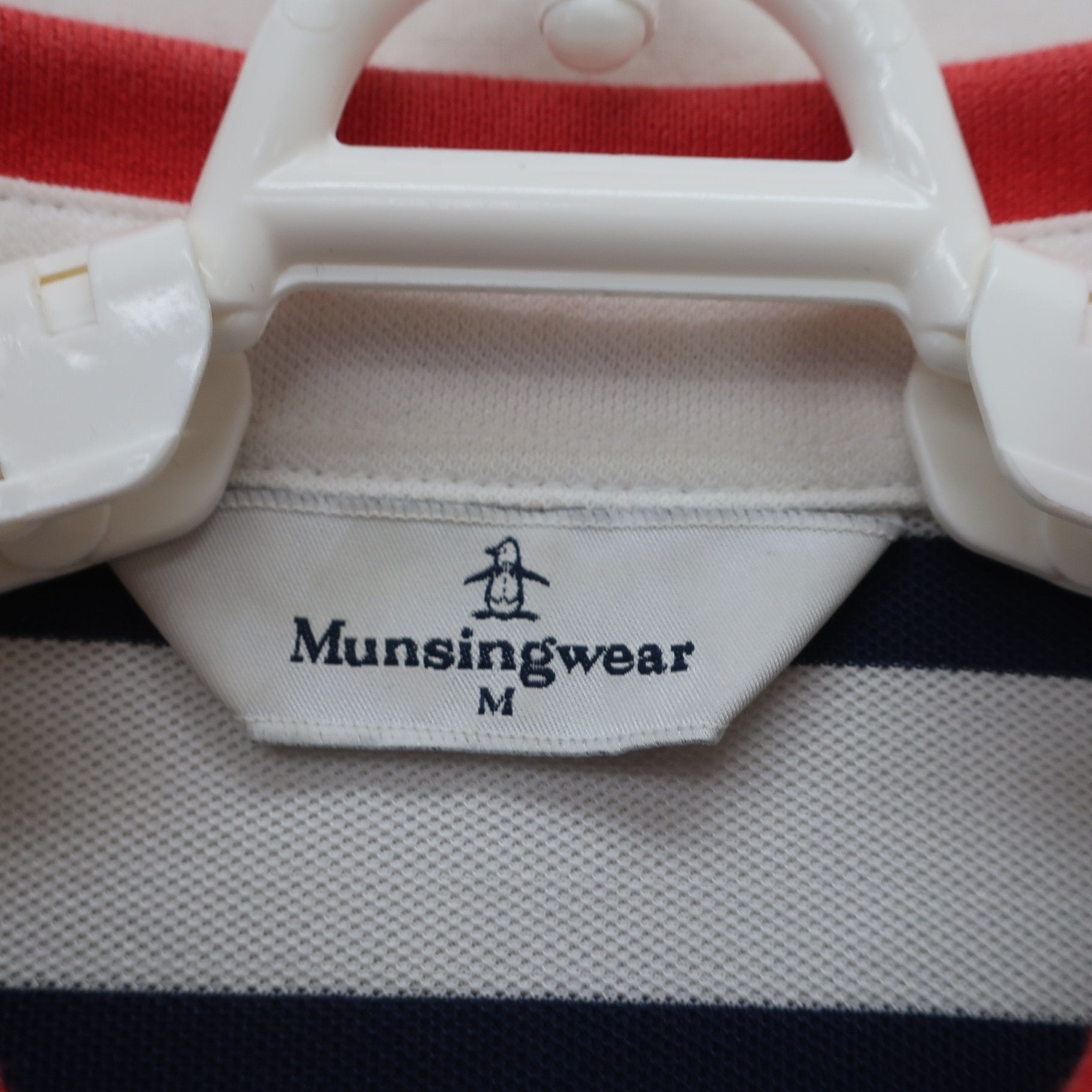 Munsingwear(マンシングウェア) ポロシャツ 白ネイビー赤ボーダー レディース M B