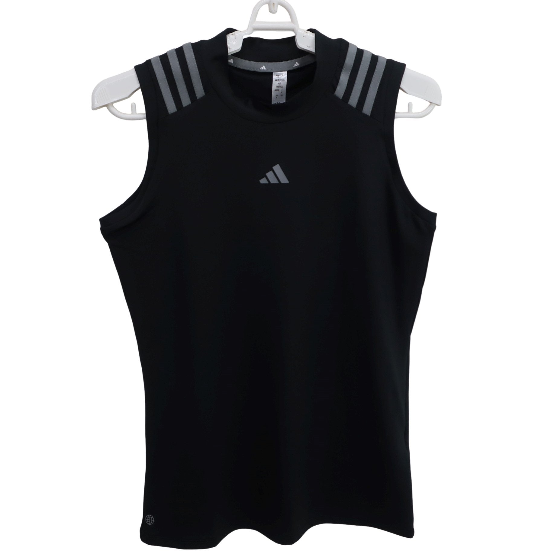 adidas(アディダス) ノースリーブモックネックシャツ 黒 レディース M A