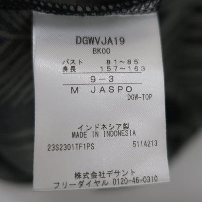 DESCENTE(デサント) ノースリーブポロシャツ 黒グレー系総柄 レディース M A