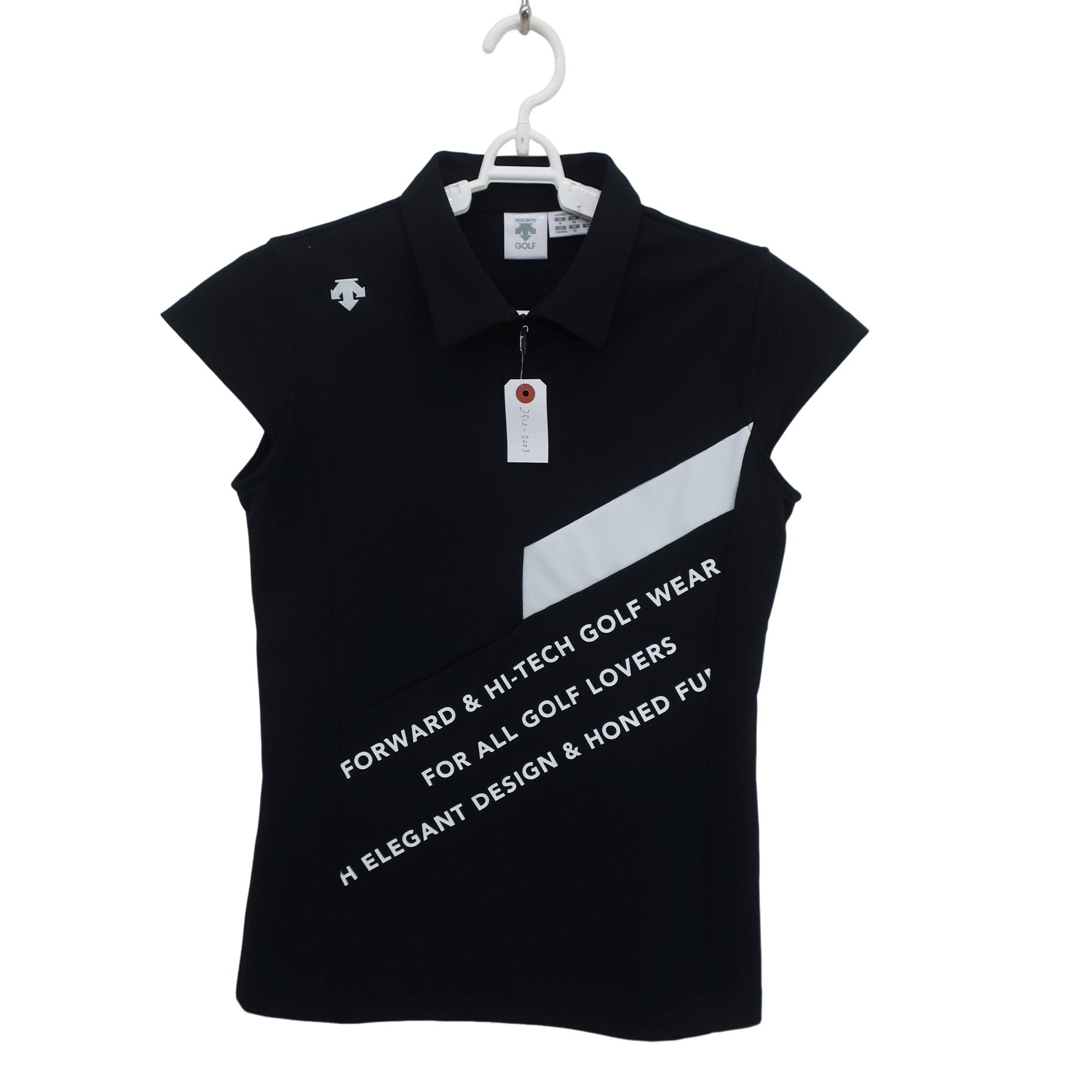 DESCENTE(デサント) ノースリーブポロシャツ 黒白 レディース M A