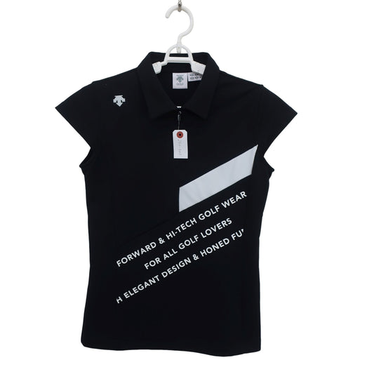 DESCENTE(デサント) ノースリーブポロシャツ 黒白 レディース M A