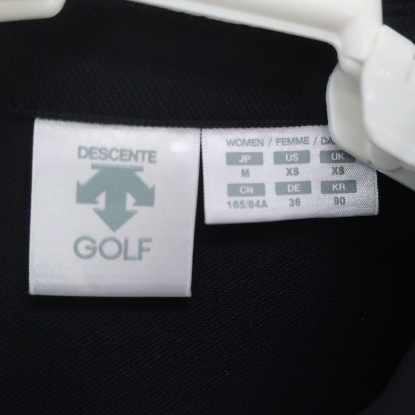 DESCENTE(デサント) ノースリーブポロシャツ 黒白 レディース M A